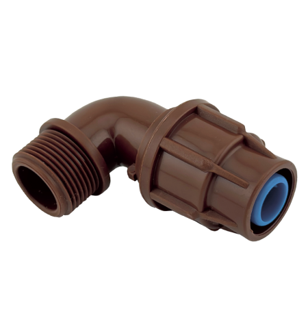 Коляно φ16 х 3/4"м. холендър кафяво